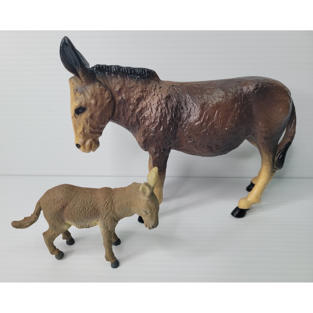 Schleich Animal Figurine Donkey and Foal Set 1989 Vintage Toys